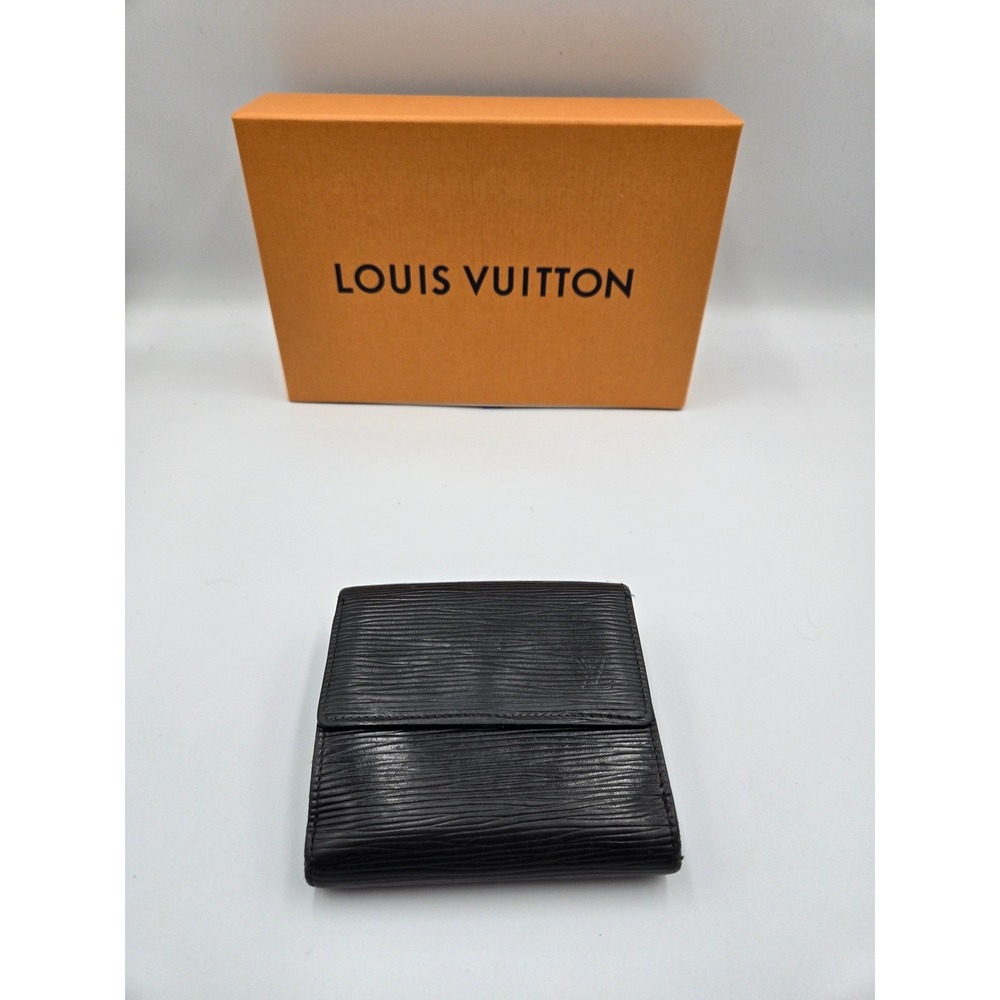 Louis Vuitton Black Epi Leather Compact Bifold Wallet Authentic Designer - Picture 4 of 11